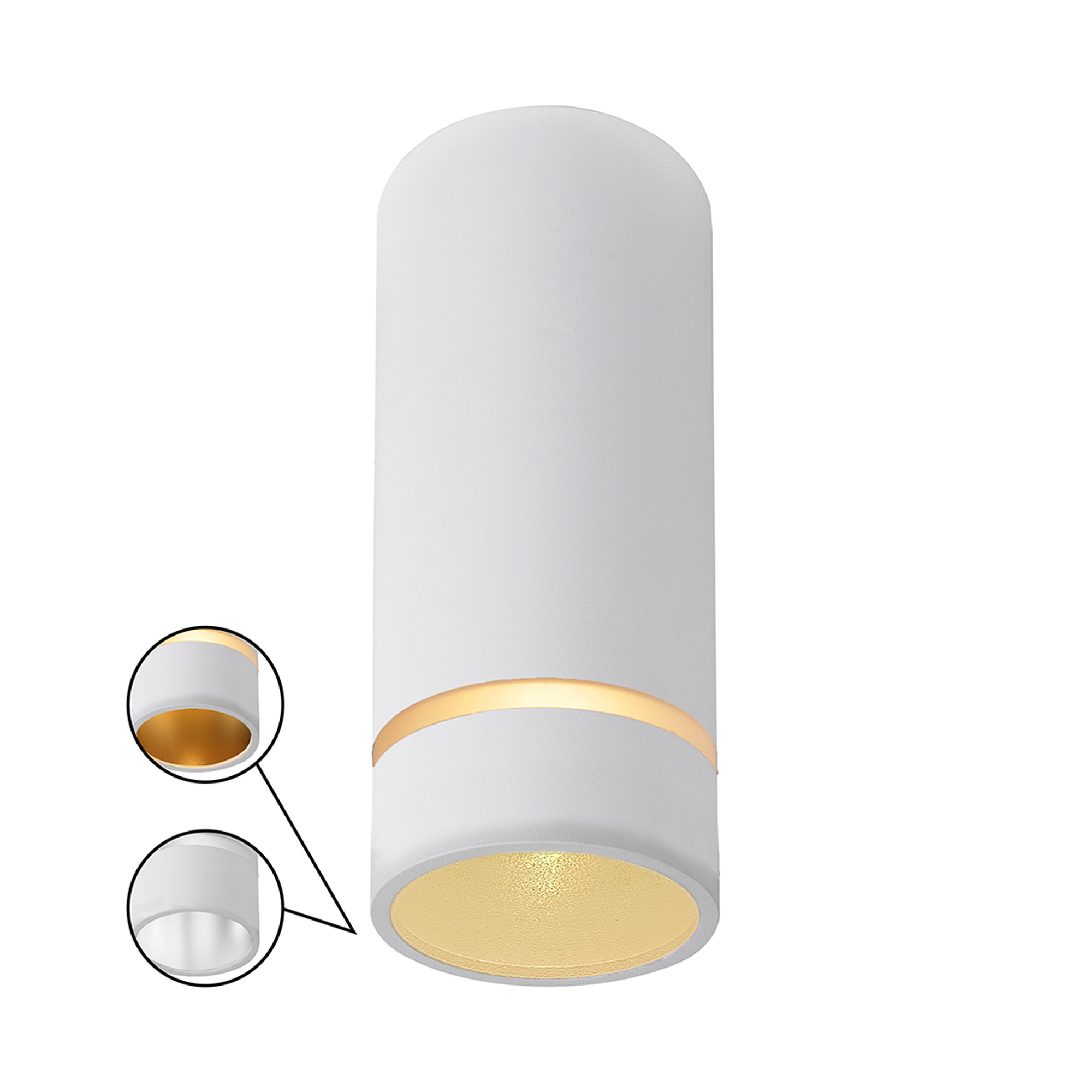 M8886  Split 6cm Spotlight, 1 Light GU10 (Not Included), White